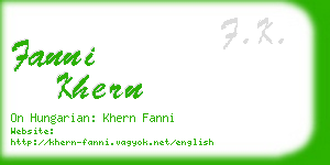 fanni khern business card